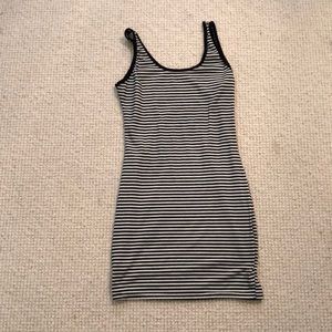 Black and white striped dress